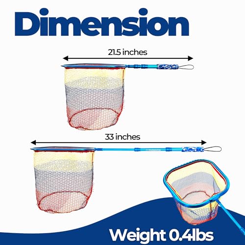 DaddyGoFish Kids Fishing Net - Extendable Telescopic Landing Net for Boy Girl Children Catching Small Fish Crab Shrimp Minnow Dragonfly Beach Pier Lake River Ocean - color: Style 3 (2 Pack, Blue + Green)