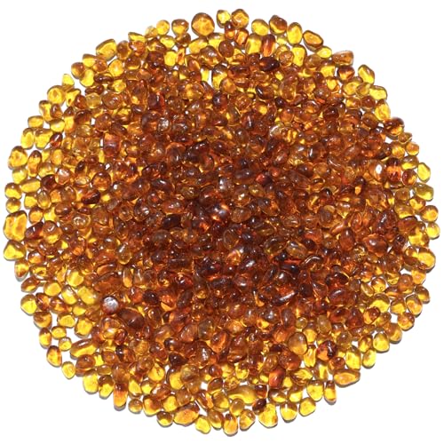 QYGL Sea Glass Stones - Amber Clear Glass Pebbles Gemstones - Perfect for Aquarium Rocks, Fish Tank Gravel, Vase Fillers, DIY Crafts, and Home Decor (0.9LB/14oz) - color: Amber