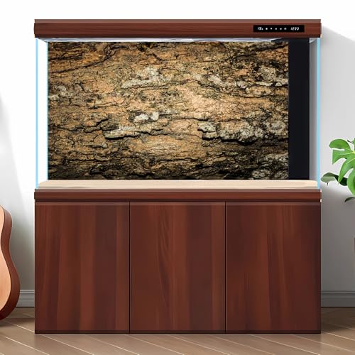 Tree Bark Texture Aquarium Background Old Wood Texture Reptile Tank Background Aged Rough Natural Wooden Bark Terrarium Background Wooden Textured Aquarium Fish Tank Background Poster Decors 24x16in - color: Reddish-Brown, size: 24(W)x16(H)inches/ 60(W)*4