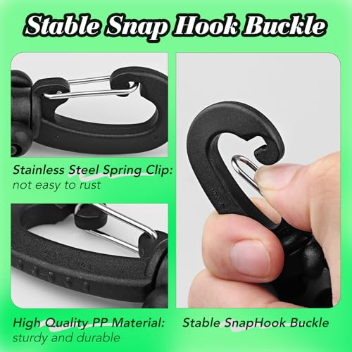 3 Pieces Scuba Hose Holder Clip, Double BCD Hose Diving Clips with Snap Hook Buckle for Scuba Diving Snorkeling Equipment Accessories - color: Black
