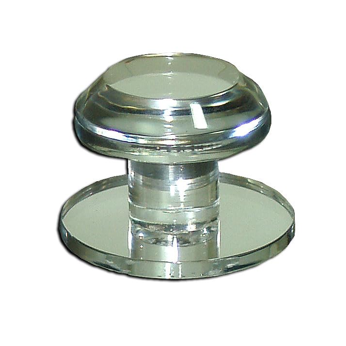 Mirart 1¼" Diam. Bevelled Knob,on a 2" Self Stick Round Acrylic Mirror Back (12 Pack) - style: 1¼ Round -12 Pack