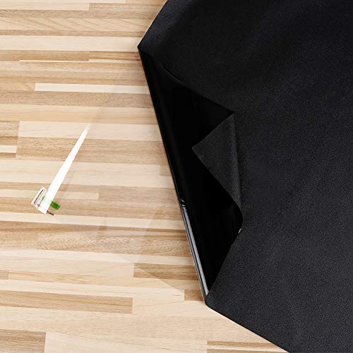Total Blackout Window Film 100% Light Blocking Non Adhesive No Residue Removable Opaque Static Cling Privacy Glass Tint for Home Bedroom Darkening Heat Control (17.5 in x 6.56 Ft)