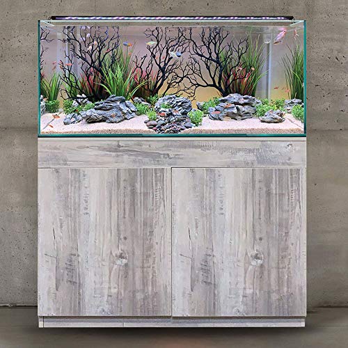 CURRENT USA Black Manzanita Branch 22-inch Tall with Weighted Base | Tree Branches Molded Aquarium Decor Decoration Fake Artificial Fish Tank Ornament for Freshwater or Saltwater (7817) - color: Black
