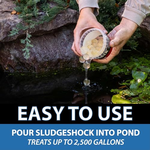 CrystalClear SludgeShock, Outdoor Fish Ponds & Water Garden Sludge Control, Backyard Koi Pond Beneficial Microbe Balls, Enzyme Muck Reducer Treatment