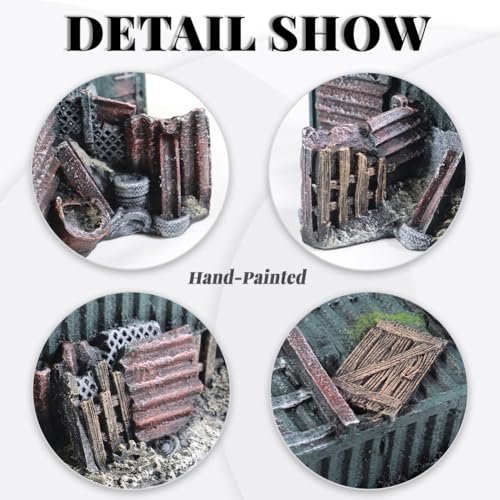 Fish Tank Decorations Container Aquarium Decor Sunken Ruins Betta Fish Tank Accessories witth Big Hole for Fish Sleep Rest Hide and Play - color: Box