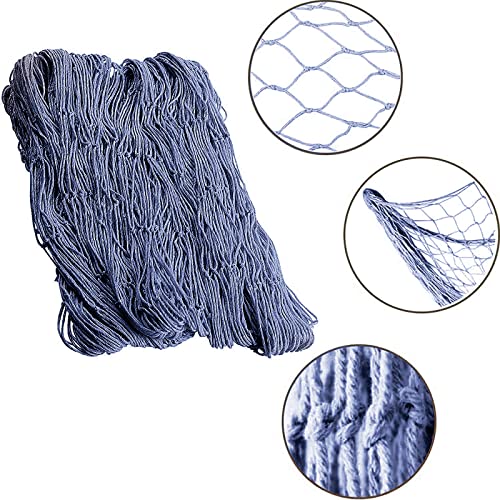 79 x 59 inch Nature Fish Net Wall Decoration with Shells, Ocean Themed Wall Hangings Fishing Net for Beach Party,Wedding,Photographing Decoration - color: 1pack Blue(no Shells)