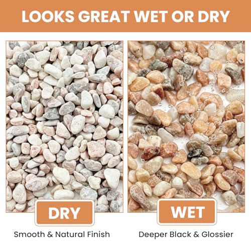 3/8 Inch Decorative Pebbles, Natural River Rocks for Indoor Plants, Succulents, Planters, Vases, Fish Tank Décor & Landscaping, Blush Pink, 6LB - color: Pink, size: 6LB