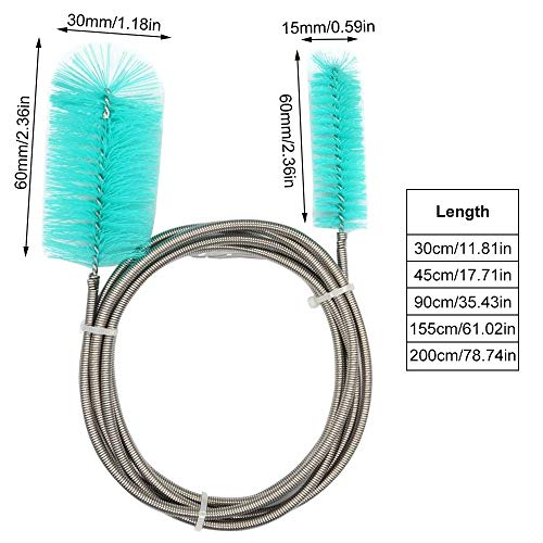 Aquarium Filter Brush, 45CM Double Ended Hose Brush Flexible Air Tube Hose Cleaner for Fish Tank or Home Kitchen