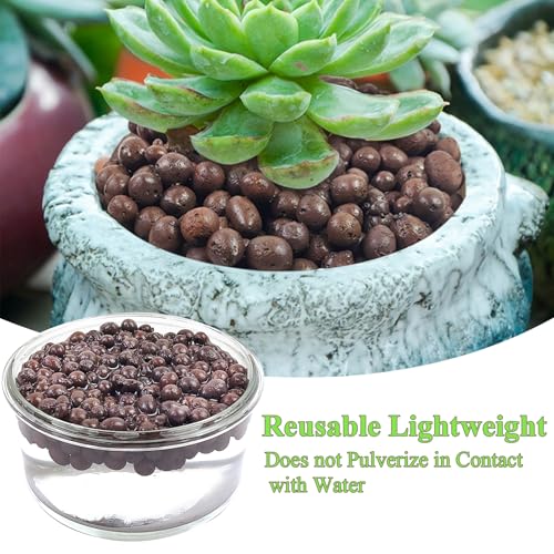 FANTIAN 2 lbs Clay Pebbles for Plants, 8-12 mm Leca Clay Balls for Indoor Plants, Orchid Potting Mixes, Hydroponic Growing, Aquaponics, Potted Top Dressing and Drainage - color: Clay Pebbles