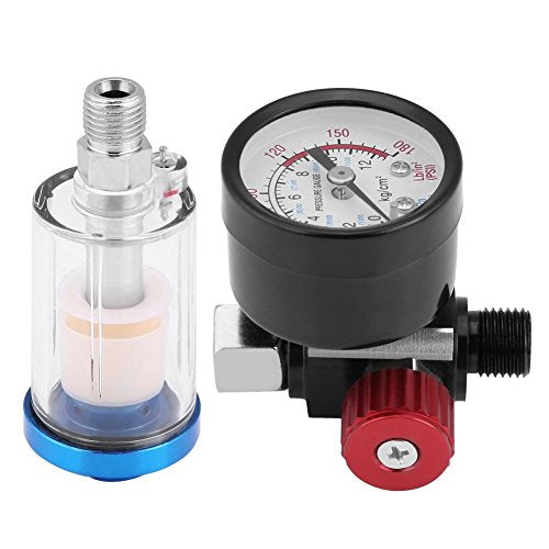 Air Pressure Regulator, High Precision Control Spray Gun Regulator Durable 1/4 Inch Gauge Easy Install for Auto Body Shops DIY Projects Manufacturing Facilities Industrial Use