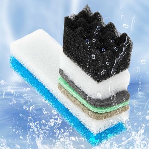 Threlaco 74 Pcs Canister Filter Media Kit Compatible with Fluval 406/407 Filter, Including Foam Pads, Water Polishing Pad, Activated Carbon, Nitrite/Phosphate/Ammonia Remover, Mesh Bag, 2 Ceramic Ring - style: 406/407
