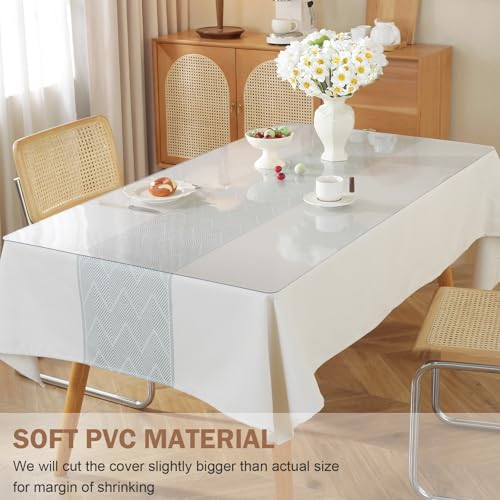 LovePads Clear Desk Mat 14 x 24 Inch, 1.5mm Thick Clear Table Protector, Waterproof Plastic Table Cover Protector, PVC Desk Protector Mat, Vinyl Desk Cover for Desktop, Coffee & Dining Table - color: Clear 2mm, size: 14" x 24" (Rectangular)