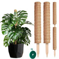 2 Pcs Moss Sticks for Indoor Plants Climbing with Coconut Fiber and Plant Tie Tape - 15.75 Inch Stackable Small Moss Pole for Monstera, Pothos, Philodendron, Money Plants & Indoor Houseplant Vines