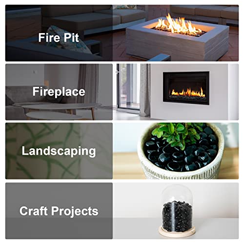 Stanbroil 10-Pound Fire Glass Beads - 1/2 inch Luster Fire Glass Drops for Fireplace Fire Pit | Gas Log Sets | Landscaping | Fish Tank, Onyx Black Luster - color: Onyx Black
