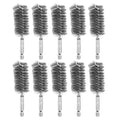 HARFINGTON 10Pcs Stainless Steel Bore Brush 25mm Dia 4" Long Cleaning Twisted Wire Brush with Handle 1/4" Hex Shank for Tubes, Ports, Bearings - size: 25mm