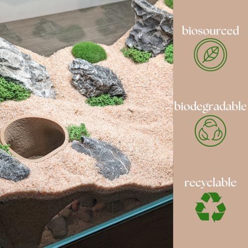 Aquarium & Terrarium Natural Viewing Cave | Fish & Reptiles | Gecko, Corydora, Pleco, Kuhli Loach Hide (Sand) - color: Sand - Gecko, Corydora, Pleco, Kuhli Loach Hide
