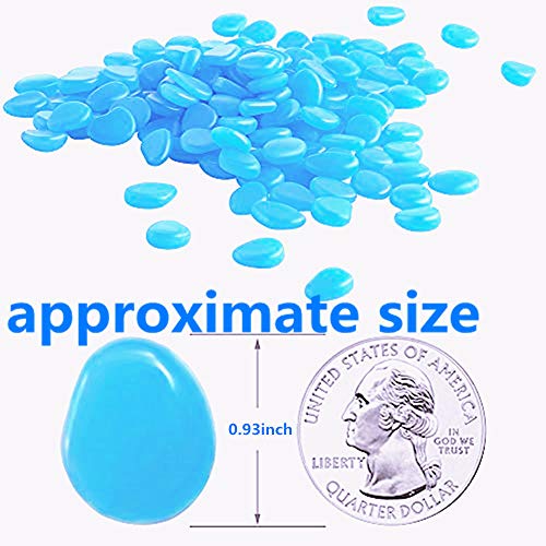 JOSDIOX Grow in The Dark Pebbles Garden Pebbles Glow Stones Rocks Luminous Pebbles for Walkways Outdoor Decor Aquarium Fish Tank Garden Decorative Stones for Path Lawn Yard Walkway（100pcs）