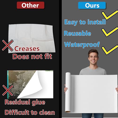 Aquarium Background Static Cling White Fish Tank Sticker 39 x 12 inches | Easy Install for Glass Tanks, No Residue, Reusable - color: White, size: 39 x 12 inches