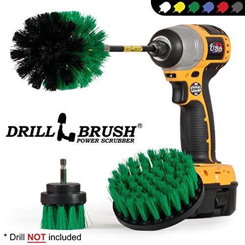 Drill Brush Household Cleaners - Kitchen Cleaning Supplies - Oven Scrub Brush - Stove Top Cleaner Kit - Countertop Cleaning Tools - Sink Pots and Pans Stain Scrubber - Frying Pan Grease Scrubber Kit - color: Green