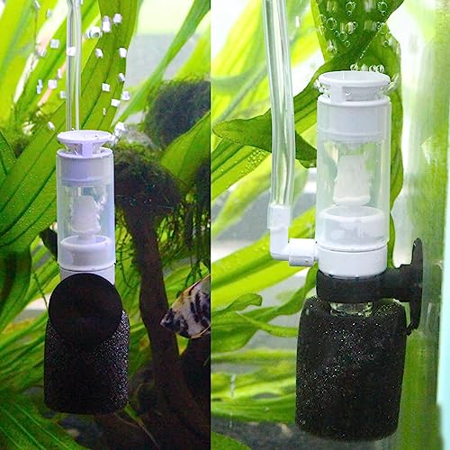 Senzeal Mini Sponge Fish Filter Quiet 3 in 1 Small Aquarium Air Pump Filter for Freshwater Saltwater Small Fish Tank with Check Valve 106cm Airline Tubing