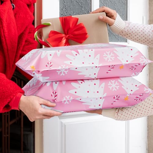 Metronic Christmas Poly Mailers 14.5x19" 500 Pack Shipping Bags for Clothes,Self Adhesive Shipping Envelopes for Small Business,Waterproof Mailers Poly Bags for Shipping,Packaging Mailing Bags Pink - color: Christmas Tree, size: 14.5x19 500pc（A Box）