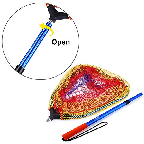 Kids Fishing Net - Telescoping Bait, Minnow, and Butterfly Net With 11.4" Depth, Handle Extends to 30" for Easy Catch and Release - color: Blue-1pack