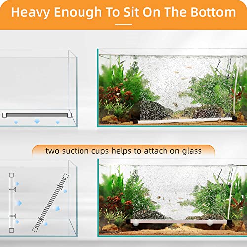 hygger Bubble Curtain Wall Aquarium Air Stone Kit, Fish Tank Air Bubbler Dissolved Oxygen Aerator Stone with Air Tubing Diffuser Fish Tank Decoration for Saltwater Freshwater 16-in