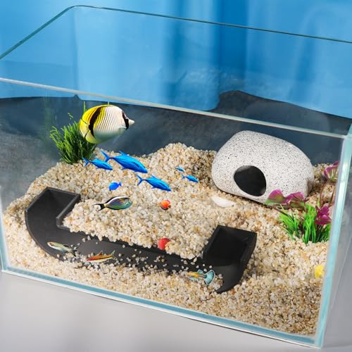 Aquarium Undergravel Fish Tunnel Cave, Black, Style 4 - color: Black, style: Style 4
