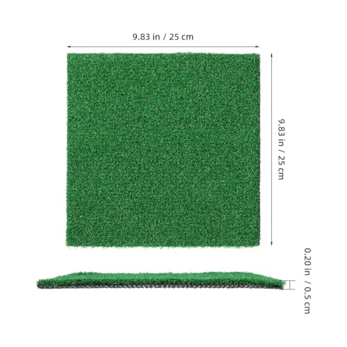 Toyvian 9.83" Turtle Basking Platform Artificial Grass Turf Square Mat, Non-Slip Cuttable Reptile Tank Accessory for Aquatic Turtles, Lizard, Snake, Turtle Tank Accessories & Aquarium Grass Decor
