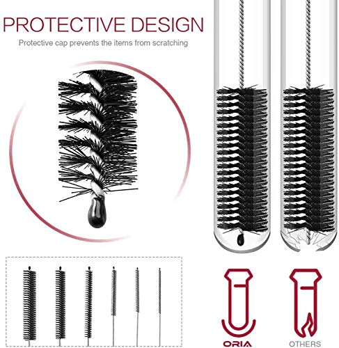 Long Straw Brush Cleaner (10 Pack), Flexible Nylon Tube Cleaning Brushes with 0.4" Bristles, Rust-Proof Stainless Steel Wire Washer for Reusable Tumblers, Sports Bottles & Pipes (10 Inch) - color: Black