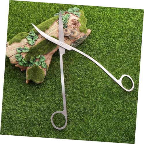 Milisten Stainless Steel Wave Scissors for Aquarium Plants Ergonomic Aquatic Plant Trimming Tool for Fish Tanks