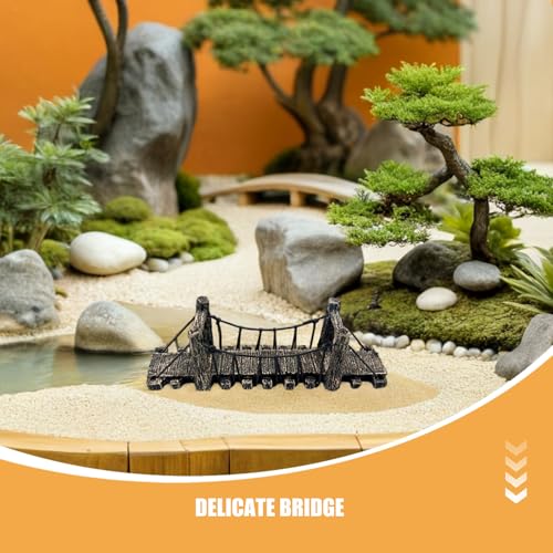 2pcs Aquarium Bridge Decoration: Resin Fish Tank Decor, Japanese Style Miniature Bridge Hideout Hideaway for Garden Underwater Landscaping