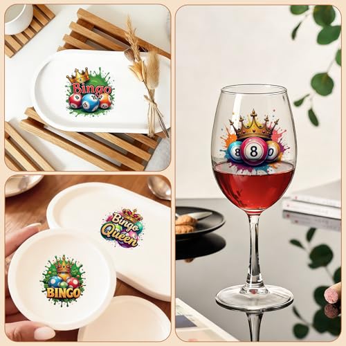 UV DTF Cup Wraps, 4 Sheets Bingo Quotes 16oz Glass Cups, Clear Transfer Stickers for Tumblers and Bottles, Assorted Pattern Set - style: Bingo Quotes