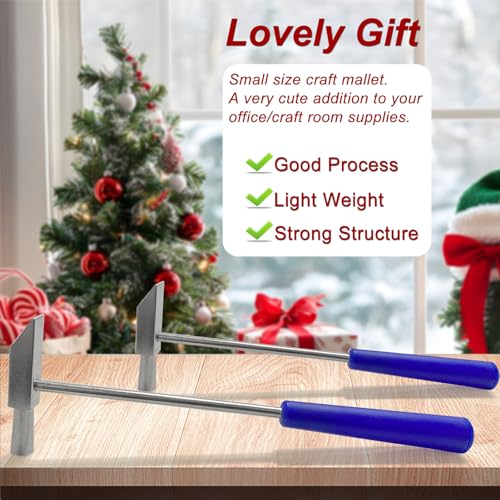 Small Craft Hammer for Home Project, Anti Slip Lightweight Hammer Tool for Small Projects, Jewelry, Watch Band, Leather, Tuning Kalimba, 2 Pcs - color: 8" Lightweight Hammer, 2pcs