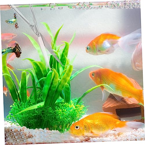 POPETPOP Stainless Steel Aquarium Scissors Portable Spring Scissor for Aquascaping Professional Aqua-plant Clipper for Water Grass Trimming in Fish Tanks