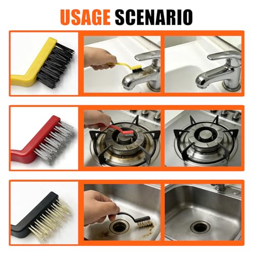 7 Pack Razor Blade Scraper Tool, Razor Scraper, With Extra 40Pcs Blade Scraper and 3 Types of Cleaning Brushes, Used for Cleaning Oil Stains, Dirt and Glue Stains on The Surface of Objects