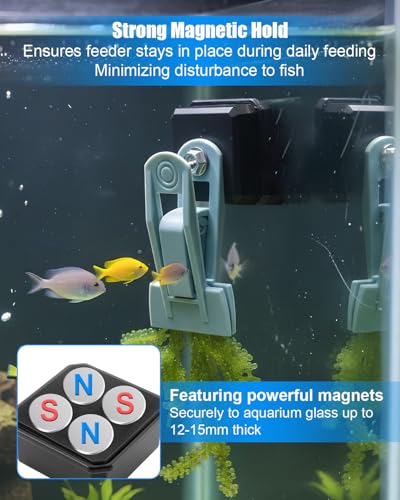Magnetic Seaweed Feeder Clip, Aquarium Algae Nori Holder with Cleaning Brush, Fish Tank Feeding Accessory for Saltwater Freshwater Goldfish and Aquatic Pets