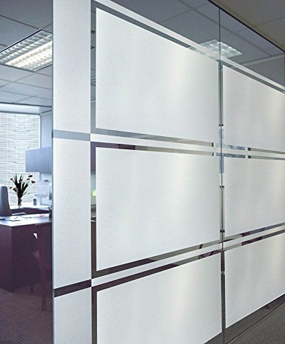 DUOFIRE Privacy Window Film Frosted Glass Film Matte White Static Cling Glass Film No Glue Anti-UV Window Sticker Non Adhesive for Privacy Office Meeting Room Bathroom Living Room DS001W 17.4x78.7in - color: Matte White, size: 17.4 x 78.7 in