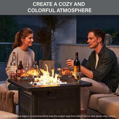 NUPICK 10 Pound Fire Glass, 1/2 Inch Reflective Fire Glass, Fit with Fire Pit and Fireplace, Clear - color: Clear, size: 10 Pound (1/2")