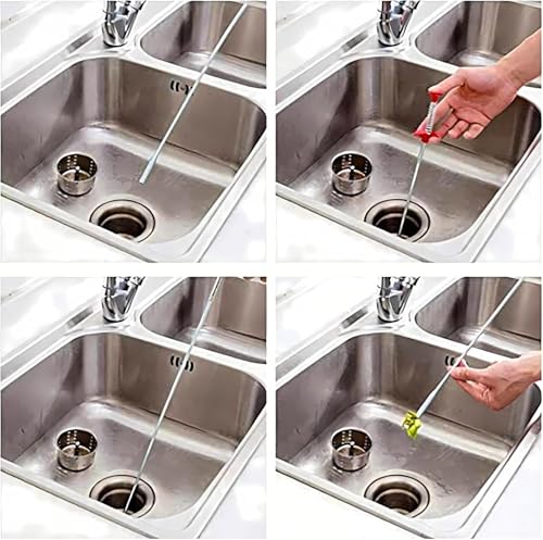Drain Snake,Pipe Cleaners,Straw Brush,Toilet Bowl Cleaner,Long Bottle Brush,Straw Cleaner,tub Removal Tool,Fish Tank Pipeline Cleaning Brush(Two Tools 61inches)