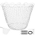 Riverruns Rubber Net Replacement with Repair Kit Fly Fishing Net Replacement Knotless Netting Bag for Rubber Fishing Net, Catch & Release - color: Transparent, size: 21.7" Dia x 15.8" Depth (67.7" Circumference)