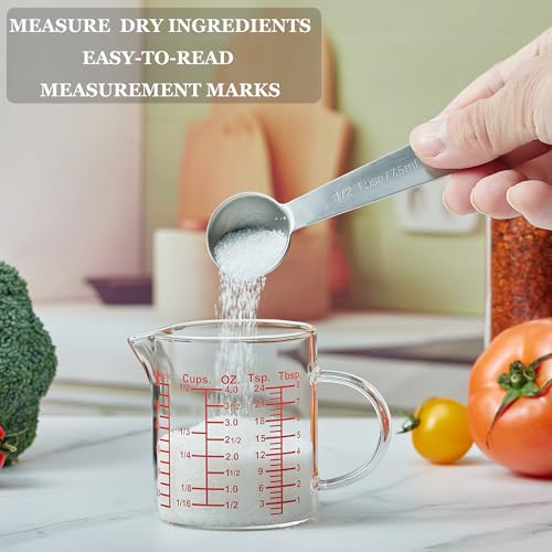 Ackers BORO3.3 Measure Glass -[Insulated handle | V-Shaped Spout]-Made of High Borosilicate Glass Measuring for Kitchen or Restaurant, Easy to Read, 120 ML (4 Oz) - size: 120ML/4OZ