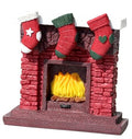 Aquarium Christmas Fireplace Decoration Package- Fish Tank Christmas Tree Statue Holiday Decoration for Aquarium Betta Fish (Wreath)