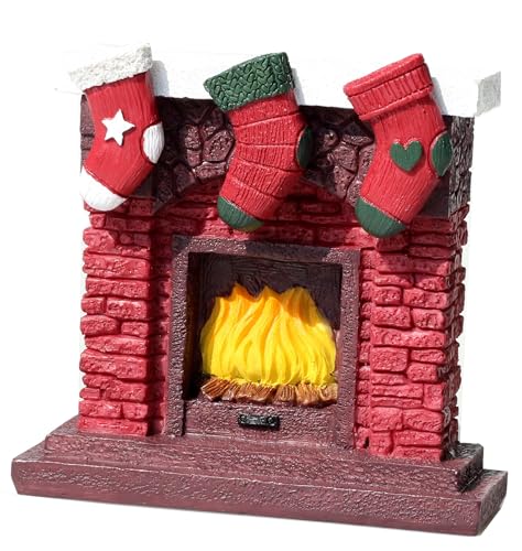 Aquarium Christmas Fireplace Decoration Package- Fish Tank Christmas Tree Statue Holiday Decoration for Aquarium Betta Fish (Wreath)