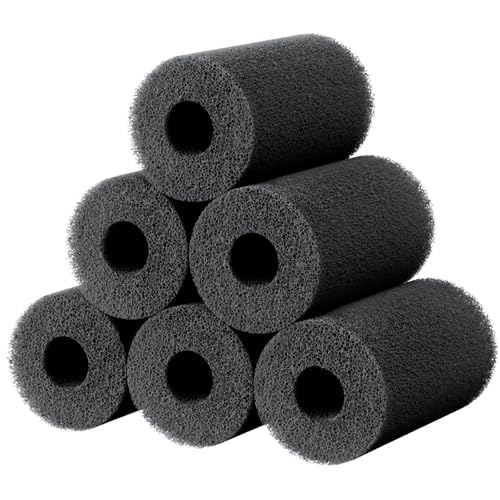 Pawfly 6 Pack Pre-Filter Sponge, Aquarium Filter Sponge 0.8" Intake Sponge Foam Roll for Small Fish Shrimp Fry Fish Tank Covers Accessories