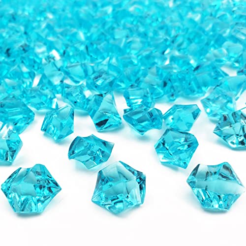 Vase Fillers for Home Decor, Fake Crushed Ice Cubes, Vase Fillers, 150 pcs Reusable Fake ice Cubes for Photography Accessories Props Decoration(0.86 * 0.62inch,Blue) - color: Blue-16*22mm-150pcs