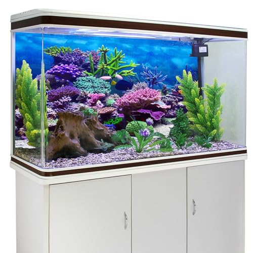 YongFoto Ocean Theme Fish Tank Background 30x12 inch Coral Seaweed Reef Rock Tropical Fish Underwater Sea World Polyester Backdrop Reptile Habitat Terrarium Aquarium Background - color: Underwater 2, size: 30x12inches