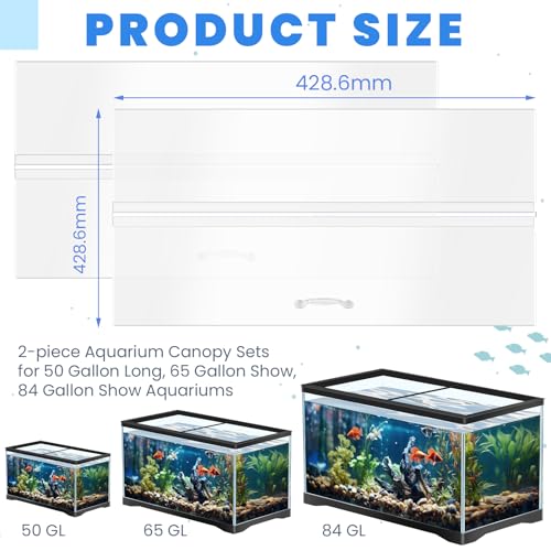 Sieral Aquarium Polycarbonate Canopy Set 35.13 x 17.13 x 0.12 Inch for 50/65/84 Gallon Without Center Brace Aquariums Cover Fish Tank Lid with a Hook Knife, Clear - color: Clear, size: 36 x 18 Inch