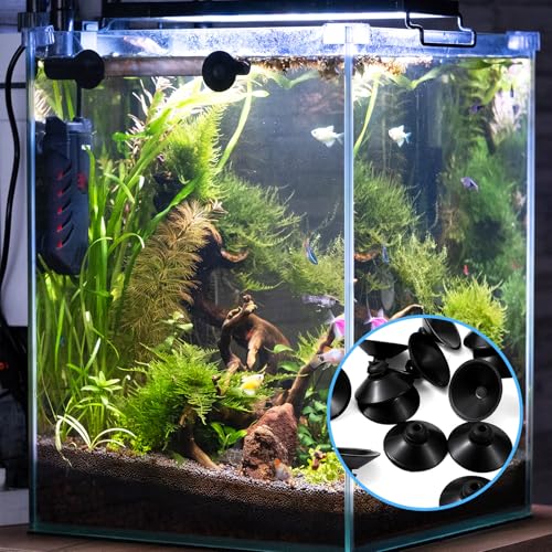 20PCS Fish Tank Suction Cups,28mm Rubber Suction Cups for Aquarium,Fishes Tank Suctions Cup,Suitable for Fish Tanks Pump Aeration Device, Overhead Line Pipe Finishing Decoration, Black