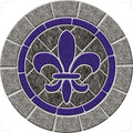 Decorative Pool Art - Poolmat - 50+ Designs Easy to Install and Remove - size: 29" in Diamater, style: Fleur De Lis Stone
